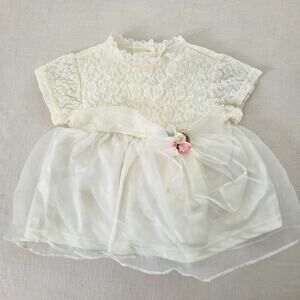 Vintage Cream Lace Dress 3 months